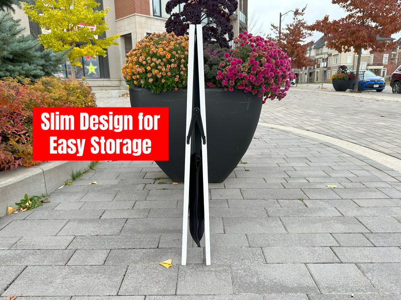 Wind Stable Chalkboard Sidewalk Sign with Stability Attachment - Double-Sided, Magnetic A-Frame for Shops, Restaurants & Business.