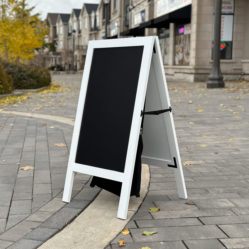 Wind Stable Chalkboard Sidewalk Sign with Stability Attachment - Double-Sided, Magnetic A-Frame for Shops, Restaurants & Business.
