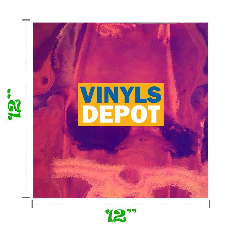 VinylsDepot Holographic Opal Adhesive vinyl sheets. Pack of 5 sheets 12"X12", ideal for criuct vinyl projects, crafts, and decorations. (5 sheets)