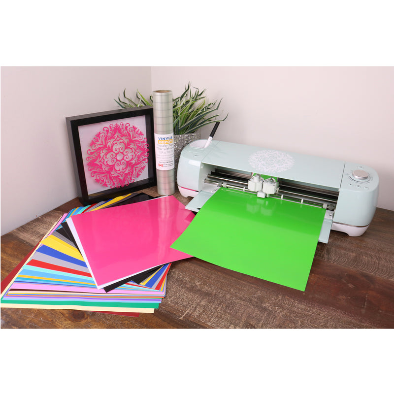 VinylsDepot (Pack of 90) Permanent Adhesive Vinyl Sheets for Cricut vinyl projects - 12" X 12" Vinyl Sheets, assorted colors pack.